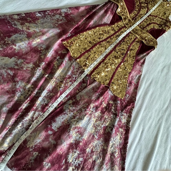 Algy Dress Womens L Sequin Hi-Low Costume Long Colorblock Dance Performance USA - Picture 7 of 14